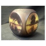 Art Nouveau Cameo Glass Lamp Vase Landscape Scenes