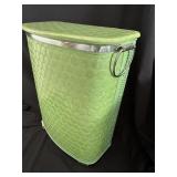 Vintage Pearl-Wick Green Woven Laundry Hamper