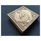 Ethiopian Coptic Carved Wood Religious Icon Box