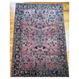 Persian Sarouk-Style Hand-Knotted Wool Rug
