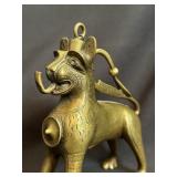 Bronze Temple Lion Figural Aquamanile Lamp