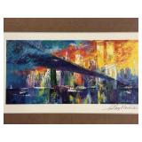 LeRoy Neiman Signed Brooklyn Bridge Offset Graphic