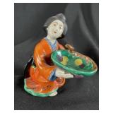 Japanese Kutani Style Geisha Figure w/ Bowl