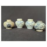 4 Chinese Blue & White Jars incl. Horse Pair