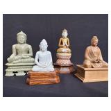 Group of 4 Seated Buddha Meditation Figures