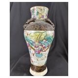 Chinese Famille Rose Dragon Warrior Vase