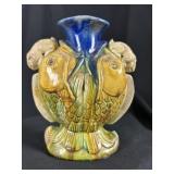 Chinese Sancai Double-Fish Glazed Pottery Vase