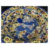 Spanish Folk Art Pottery Bowl - Hand-Painted Scene