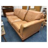 Stickley Craftsman Cognac Leather Sofa