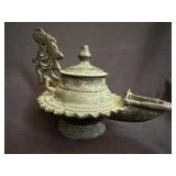 Chinese Bronze Buddhist Temple Oil Lamp