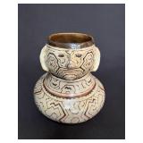 Peru Shipibo-Conibo Polychrome Figural Face Vessel