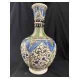Turkish Iznik-Style Polychrome Pottery Vase
