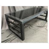 MCM Black Lacquer Smoked Glass Coffee Table