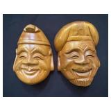 Pr Japanese Carved Wood 7 Lucky Gods Ebisu Masks