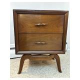 Atlantic Furniture MCM Walnut 2 Drawer Nightstand