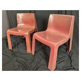 Pair MCM BA 1171 Style Fiberglass Chairs