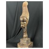 African Folk Art - HandCarved Woman Head Bust