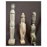 3 Ethiopian Carved Soapstone Male Figures