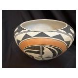 Sara Garcia Acoma Pueblo Geometric Pottery Bowl