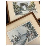 Signed Claude Ducollet Watercolor Lithograph PAIR