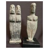 2 Ethiopian Serpentine Female Figures