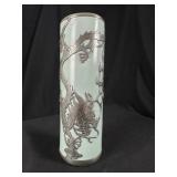 Chinese Yixing Dragonware Pewter Overlay Vase