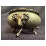 Georgian Brass Ramshead Master Salt Cellar