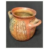 Native American Polychrome Redware Handled Jar