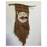 1970s Bohemian Macrame Fiber Art Wall Hanging