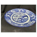 Japanese Blue & White Porcelain Scenic Charger