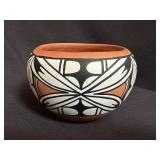Carol Pecos Jemez Pueblo Polychrome Pottery Bowl