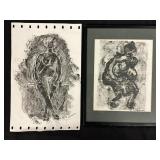 Irving Lehman 2 Abstract Figurative Works Bl & Wh.