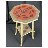 Asian Painted Phoenix Octagonal Side Table