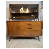 Atlantic Furniture MCM Walnut Display Cabinet