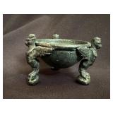 Classical Style Bronze Ram Head Tripod Bowl