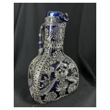 Ornate Cobalt Glass Decanter Filigree Db.HeadEagle