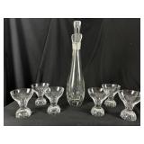 7 Pc. MCM Controlled Bubble Glass Decanter Set