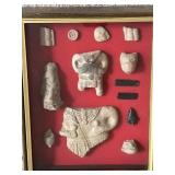 Mexican Aztec Artifact & Obsidian Shard Collection