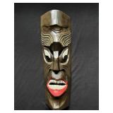 African Tiki Hand-Carved Wood Decorative Wall Mask