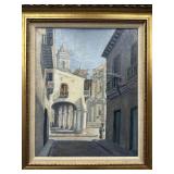Narden R. Jones 1948 Oil Cityscape Painting