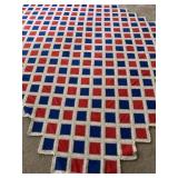 Vintage Reversible Crochet Patchwork Red-White-Blu