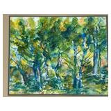 Irving Lehman Expressionist Woodland Watercolor