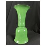 Chinese Apple Green Glazed Incised Dragon Vase