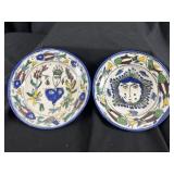 Persian Qajar Ceramic Pottery Bowl Woman-Sun Motif