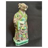 Chinese Famille Verte Dog Zodiac Figure Porcelain