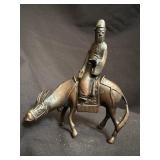 Chinese Bronze Scholar Riding Donkey Censer