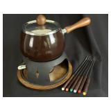 MidCentury Modern MCM Steel Fondue Pot Hosting Set