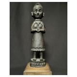 African Folk Art Hand-Carved Wooden Woman Figure