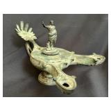 Italian Renaissance Style Bronze Double Spout Lamp