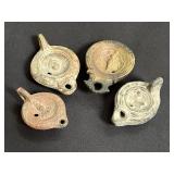 Roman Egyptian Style Terracotta Oil Lamps Lot of 4